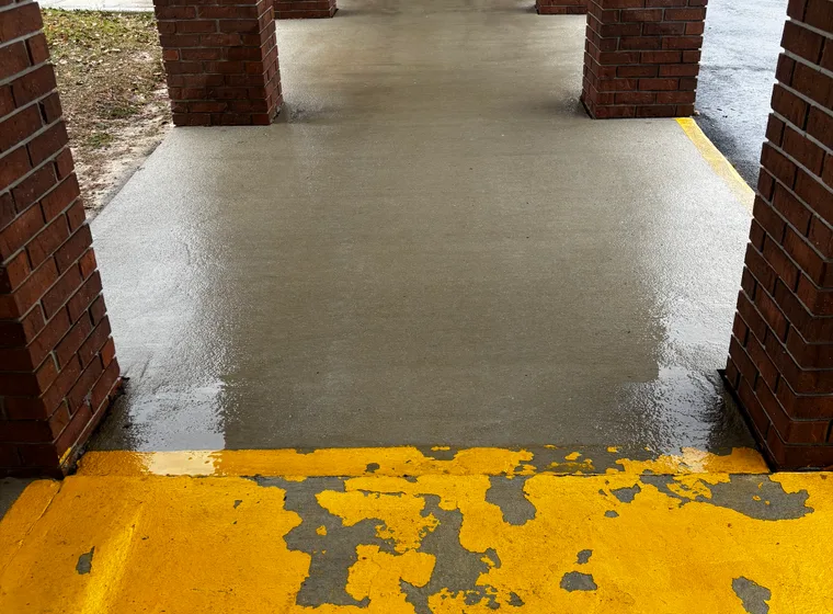 The same entrance with the concrete cleaned back