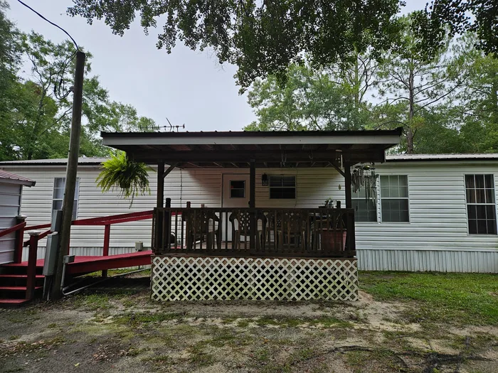 Covered porch and wood decking after cleaning