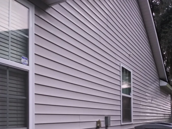 Clean vinyl siding and window trim after a soft wash